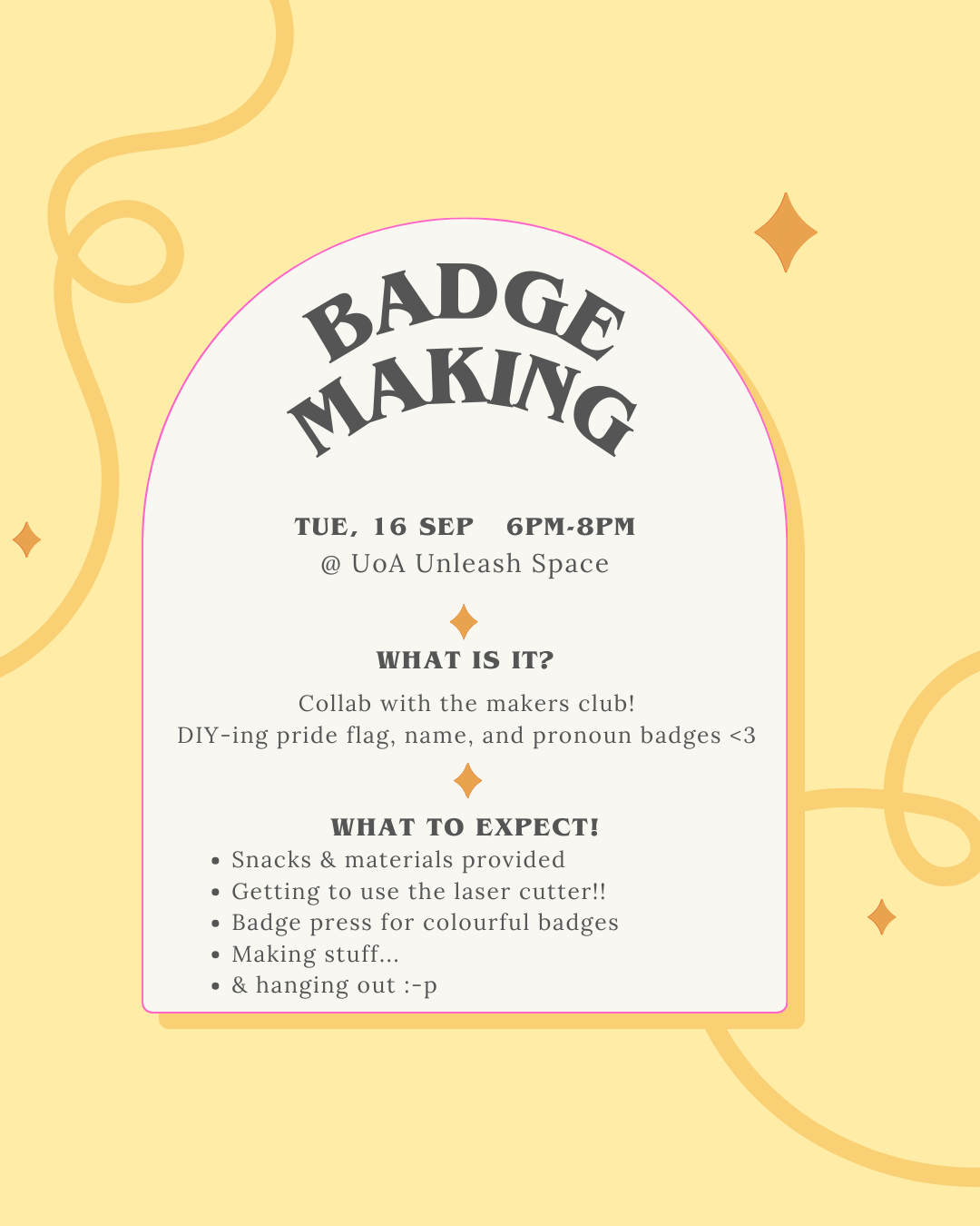 Badge Making Event QSA & Maker Club
